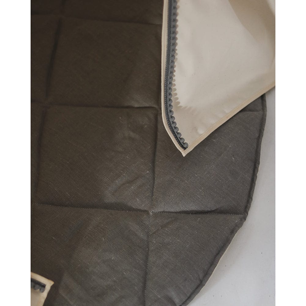 Grey Pompoms Teepee Tent With Pompoms - Beige, Grey - Stylemykid.com