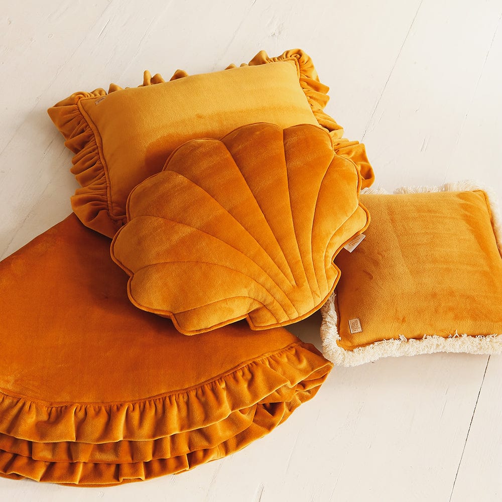 Soft Velvet Mat With Frill Mustard - Mustard - Stylemykid.com