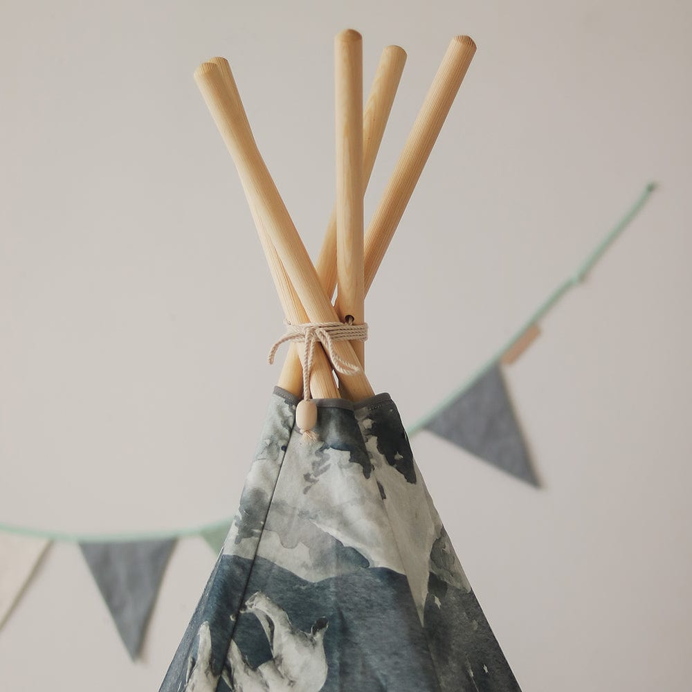 Night Sky Teepee And Mat Set - Navy Blue, White, Grey - Stylemykid.com