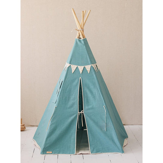 Gold Star Teepee Tent With Garland - Blue - Stylemykid.com