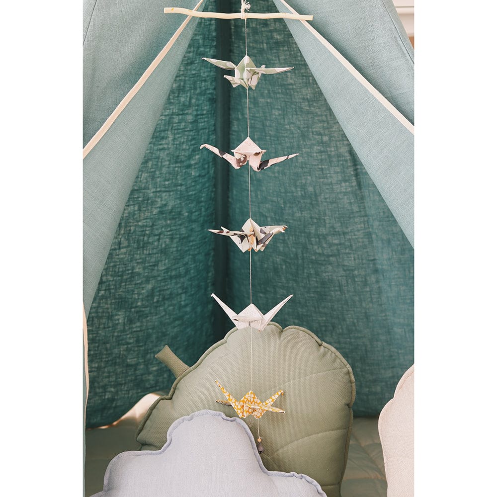 Gold Star Teepee With Garland And Mat Set - Blue, Grey - Stylemykid.com