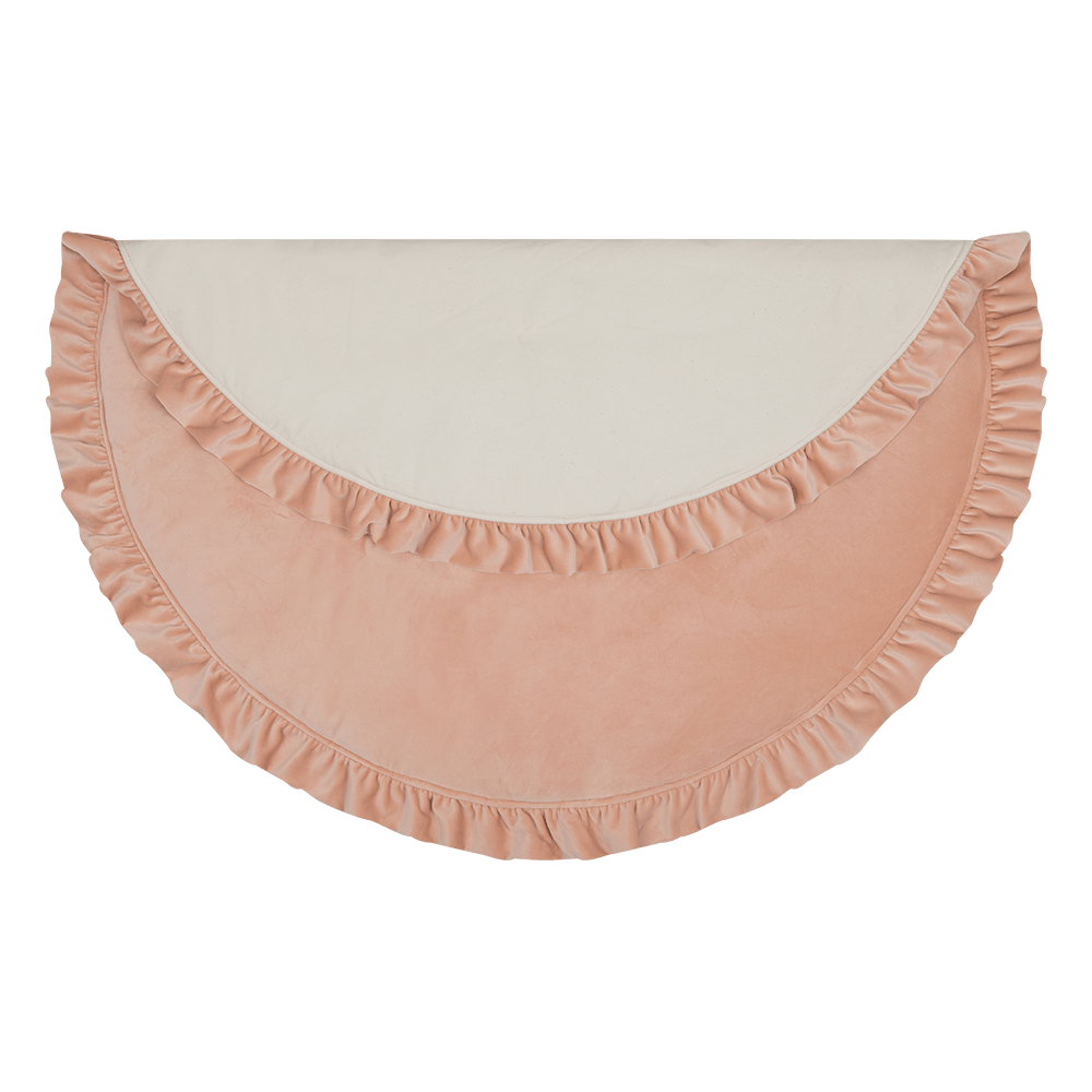 Soft Velvet Mat With Frill Apricot - Light PeachÊ - Stylemykid.com