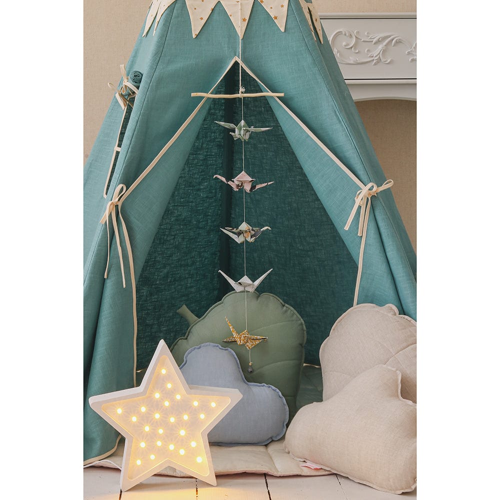 Gold Star Teepee With Garland And Mat Set - Blue, Grey - Stylemykid.com