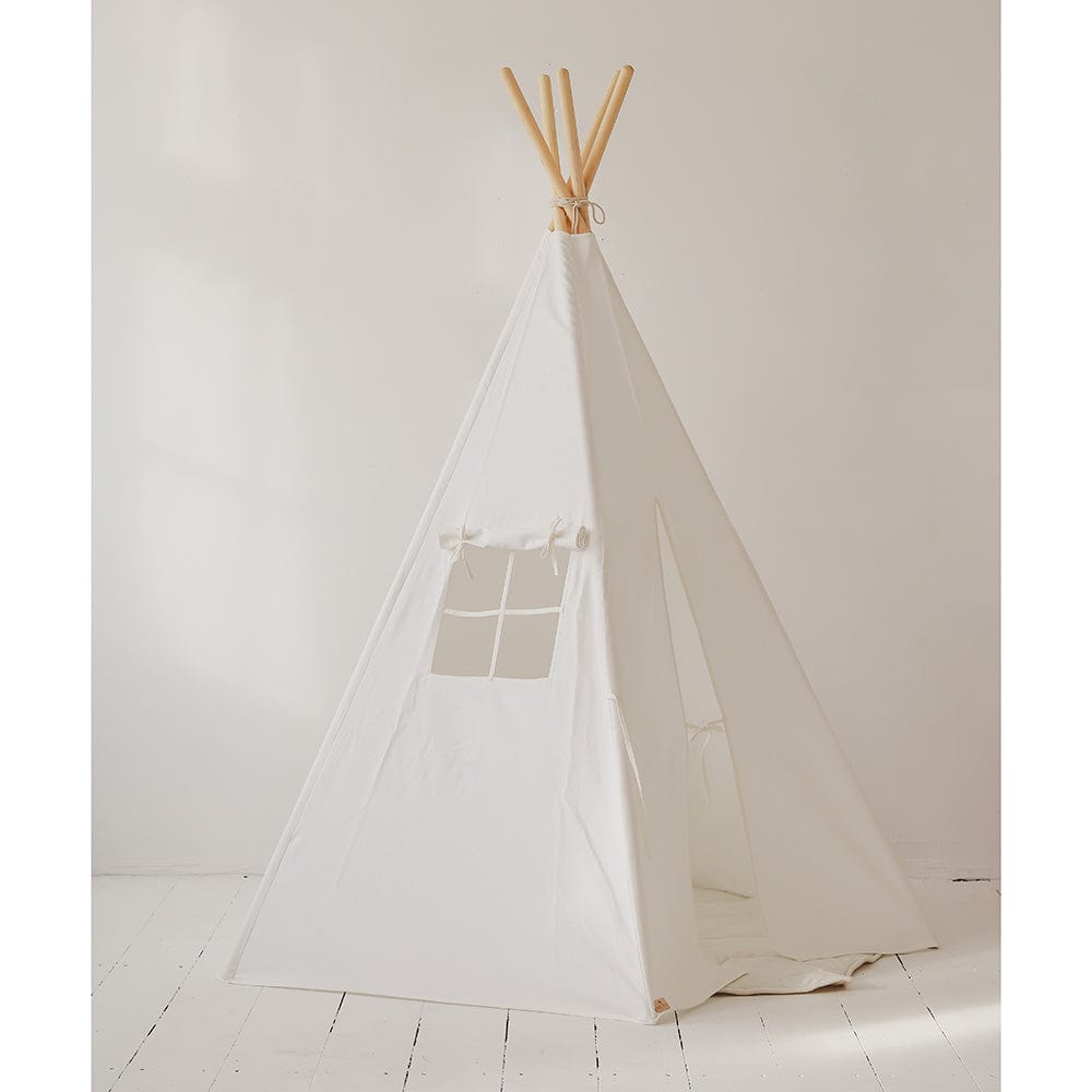 Snow White Teepee And Leaf Mat Set - White - Stylemykid.com