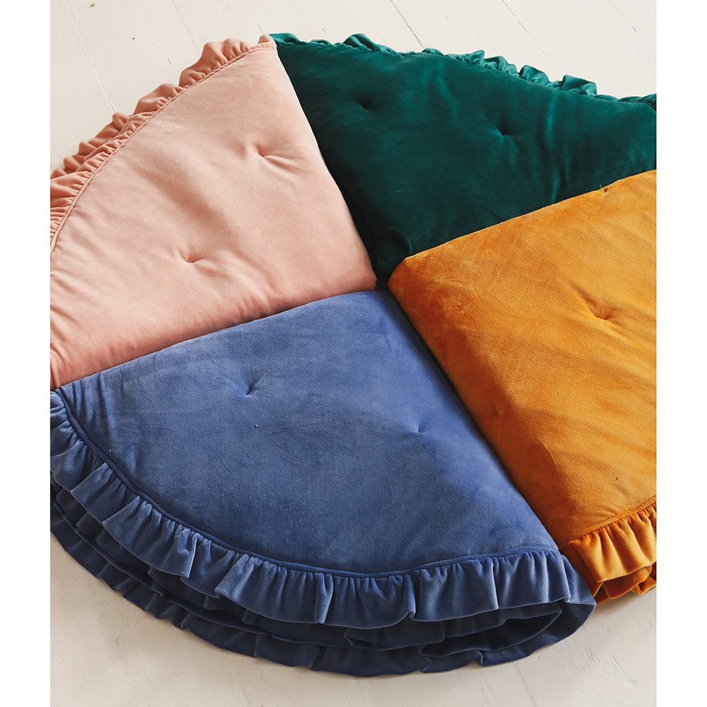 Soft Velvet Mat With Frill Emerald - Dark Green - Stylemykid.com