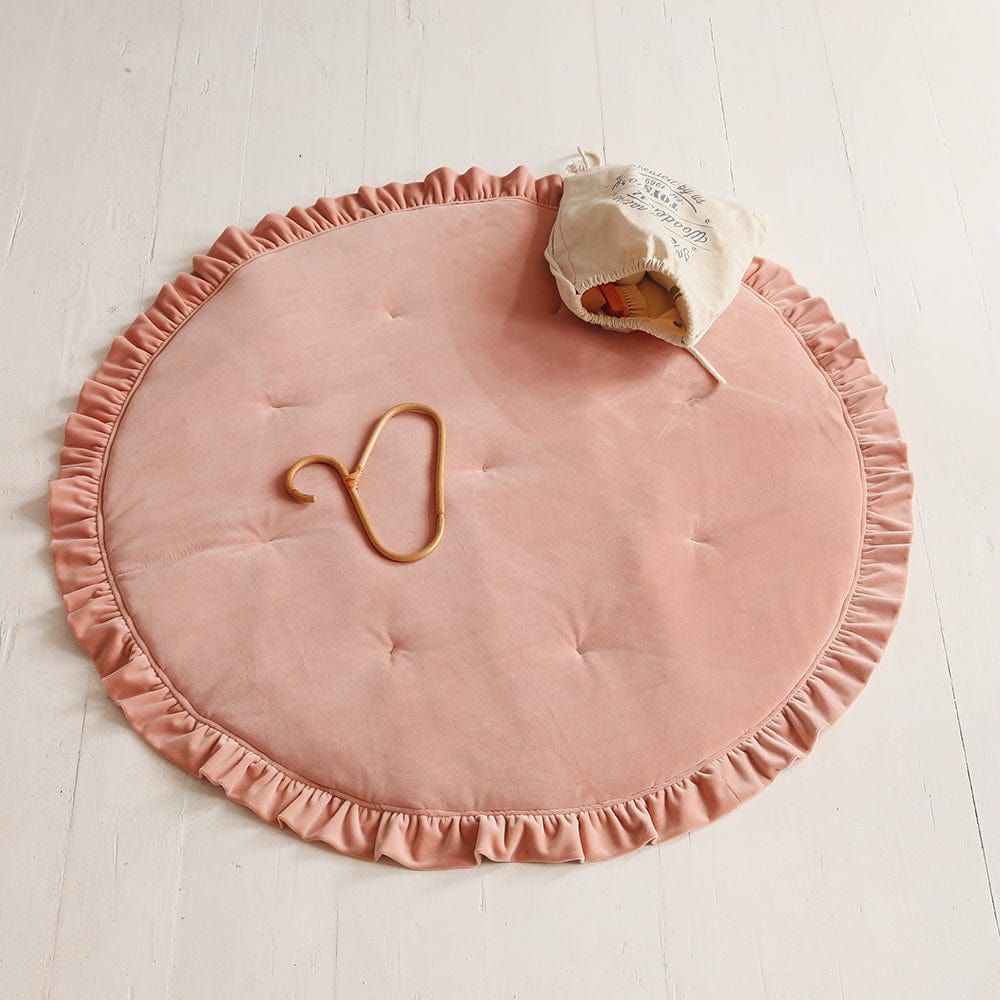 Soft Velvet Mat With Frill Apricot - Light PeachÊ - Stylemykid.com