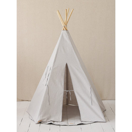 Pigeon Grey Linen Teepee Tent - Light Grey - Stylemykid.com