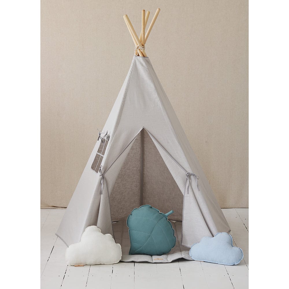 Pigeon Grey Linen Teepee Tent - Light Grey - Stylemykid.com