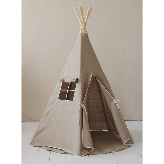 Natural Linen Teepee Tent - Beige - Stylemykid.com