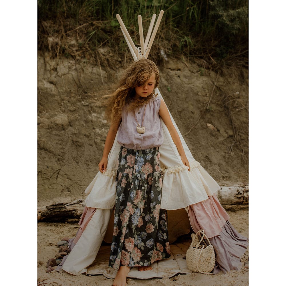 Powder Frills Teepee With Frills And Powder Pink Shell Mat Set - Beige, Pink, Grey - Stylemykid.com