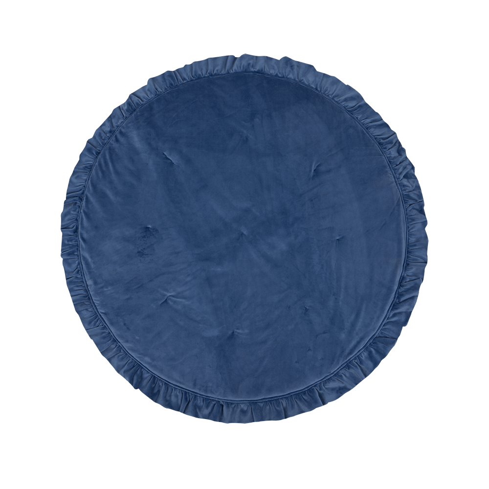 Soft Velvet Mat With Frill Sapphire - Dark Blue - Stylemykid.com