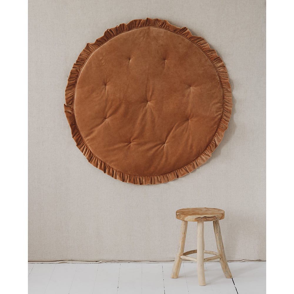 Soft Velvet Mat With Frill Caramel - Brown - Stylemykid.com