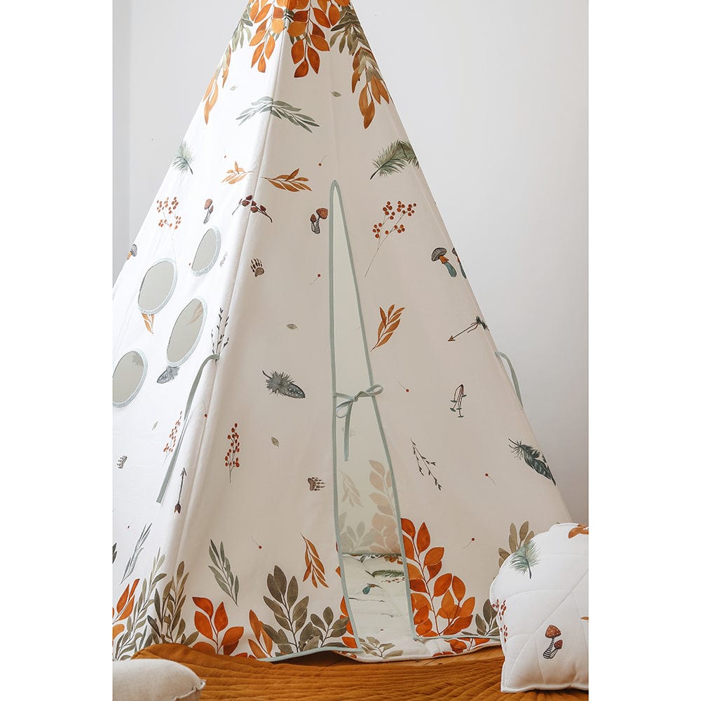 Forest Friends Teepee And Mat Set - White, Brown, Red, Green, Blue - Stylemykid.com