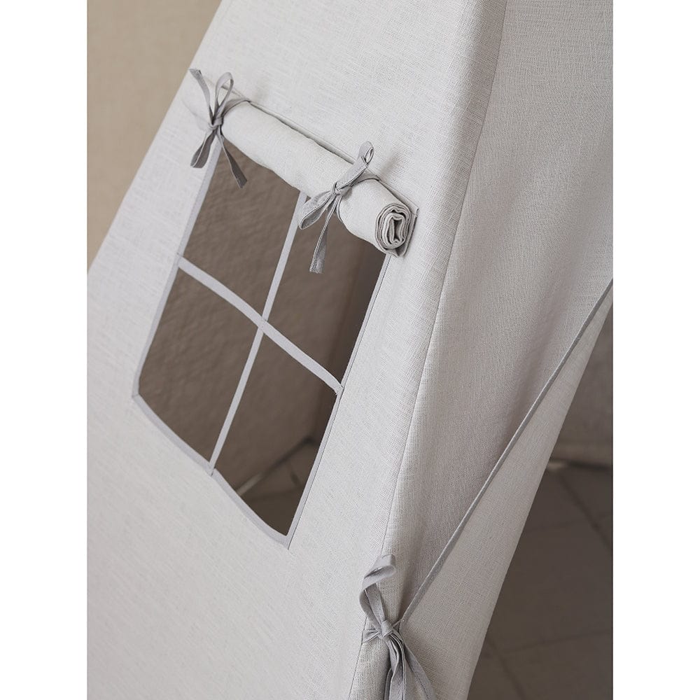 Pigeon Grey Linen Teepee Tent - Light Grey - Stylemykid.com