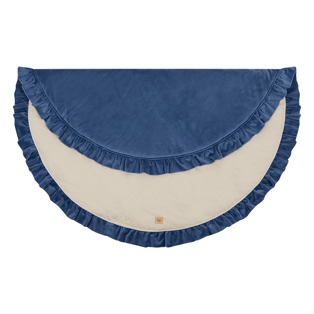 Soft Velvet Mat With Frill Sapphire - Dark Blue - Stylemykid.com