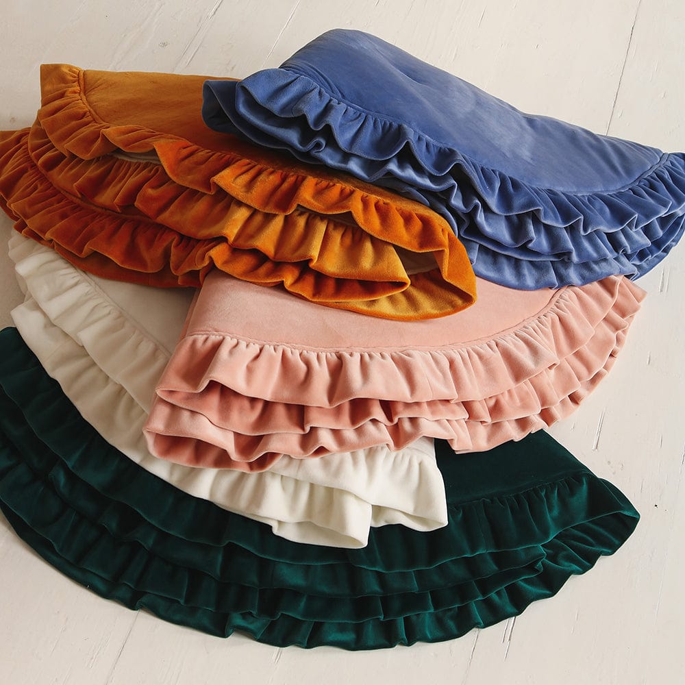 Soft Velvet Mat With Frill Apricot - Light PeachÊ - Stylemykid.com