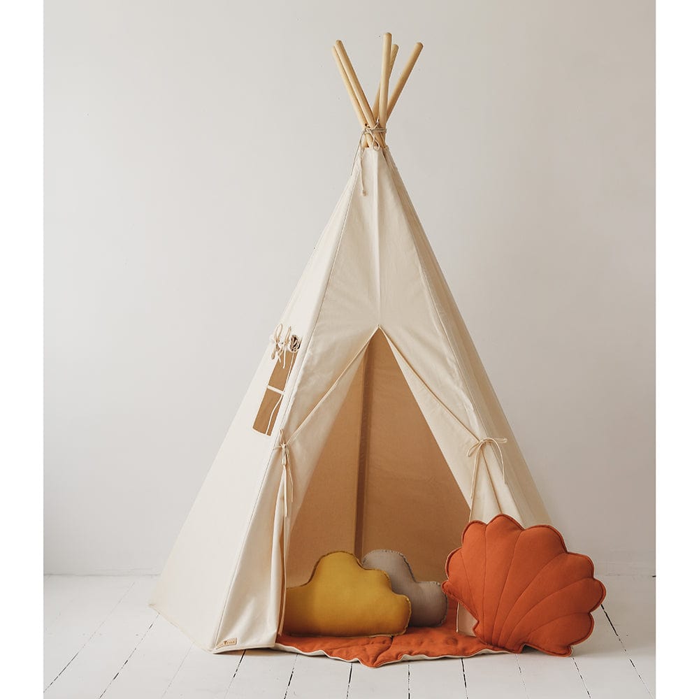 Beige Teepee And Mat Set - Beige, Grey - Stylemykid.com