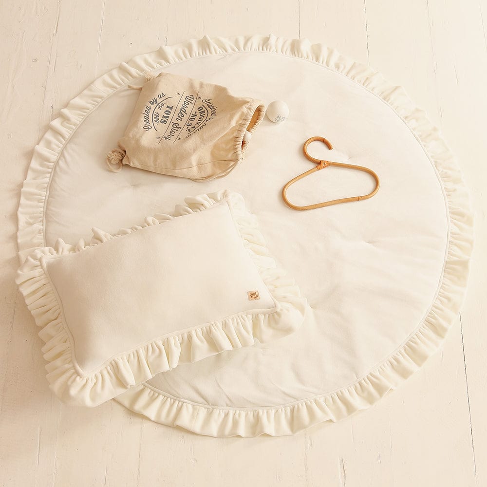 Soft Velvet Mat With Frill White - White - Stylemykid.com