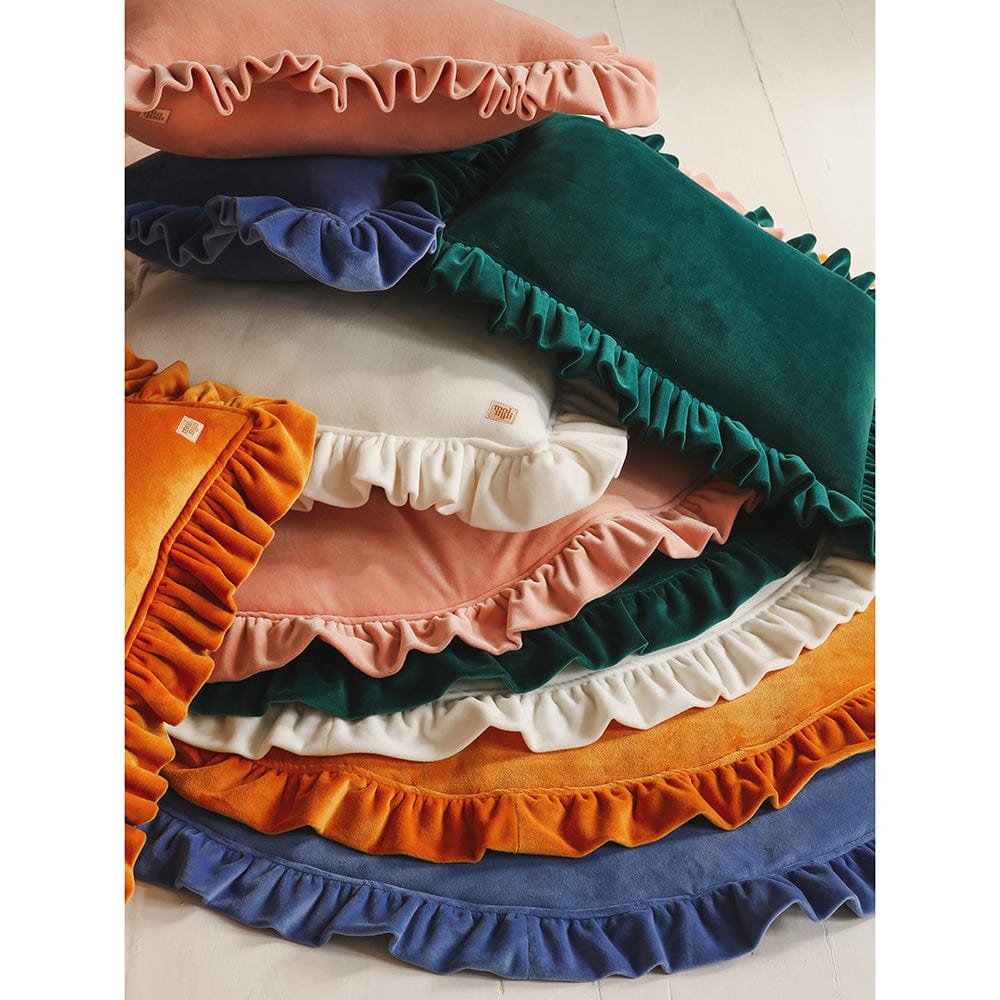 Soft Velvet Mat With Frill Apricot - Light PeachÊ - Stylemykid.com