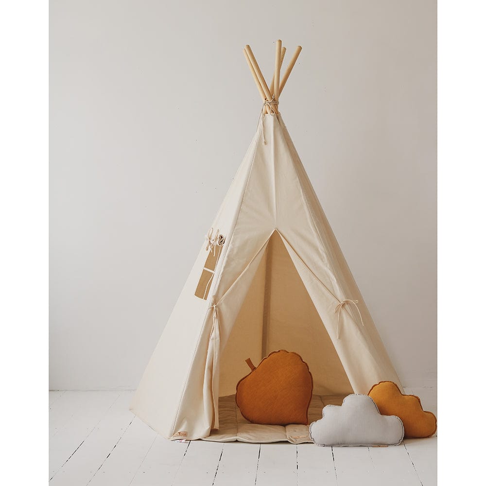 Beige Teepee And Mat Set - Beige, Grey - Stylemykid.com