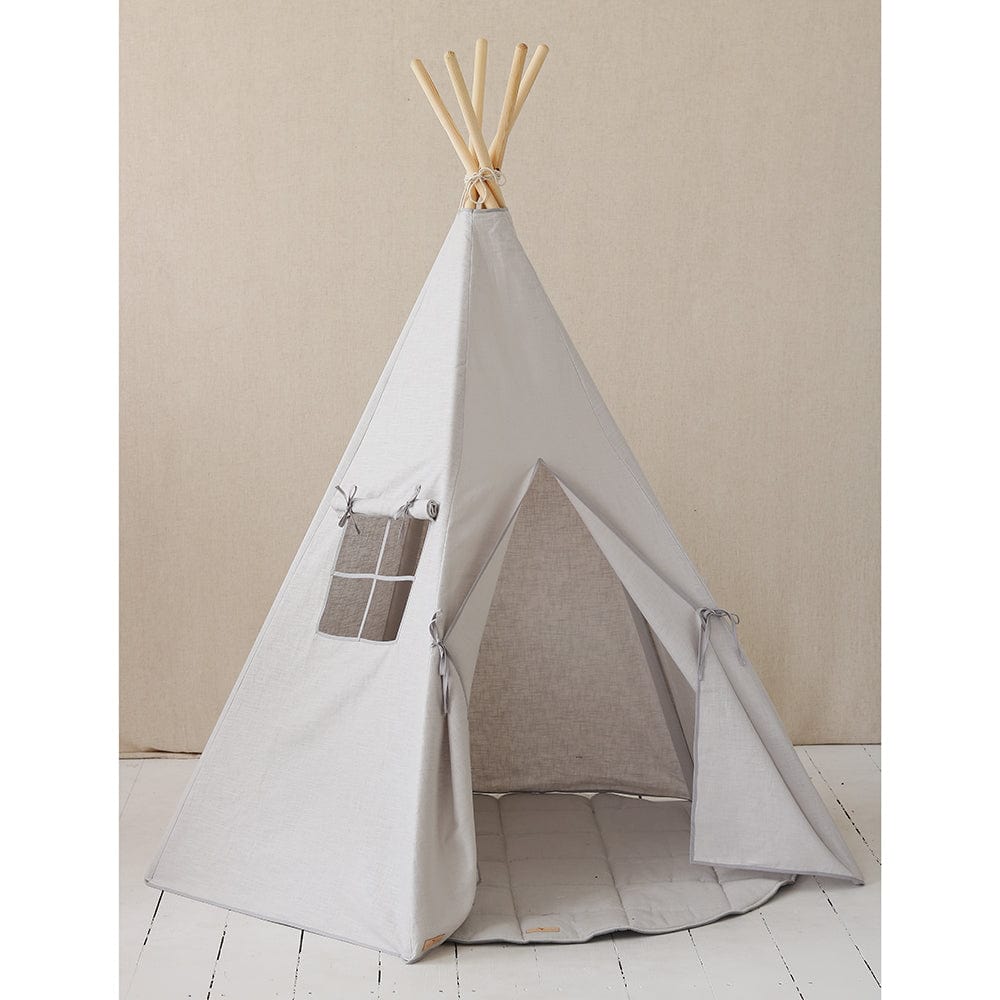 Pigeon Grey Linen Teepee Tent - Light Grey - Stylemykid.com