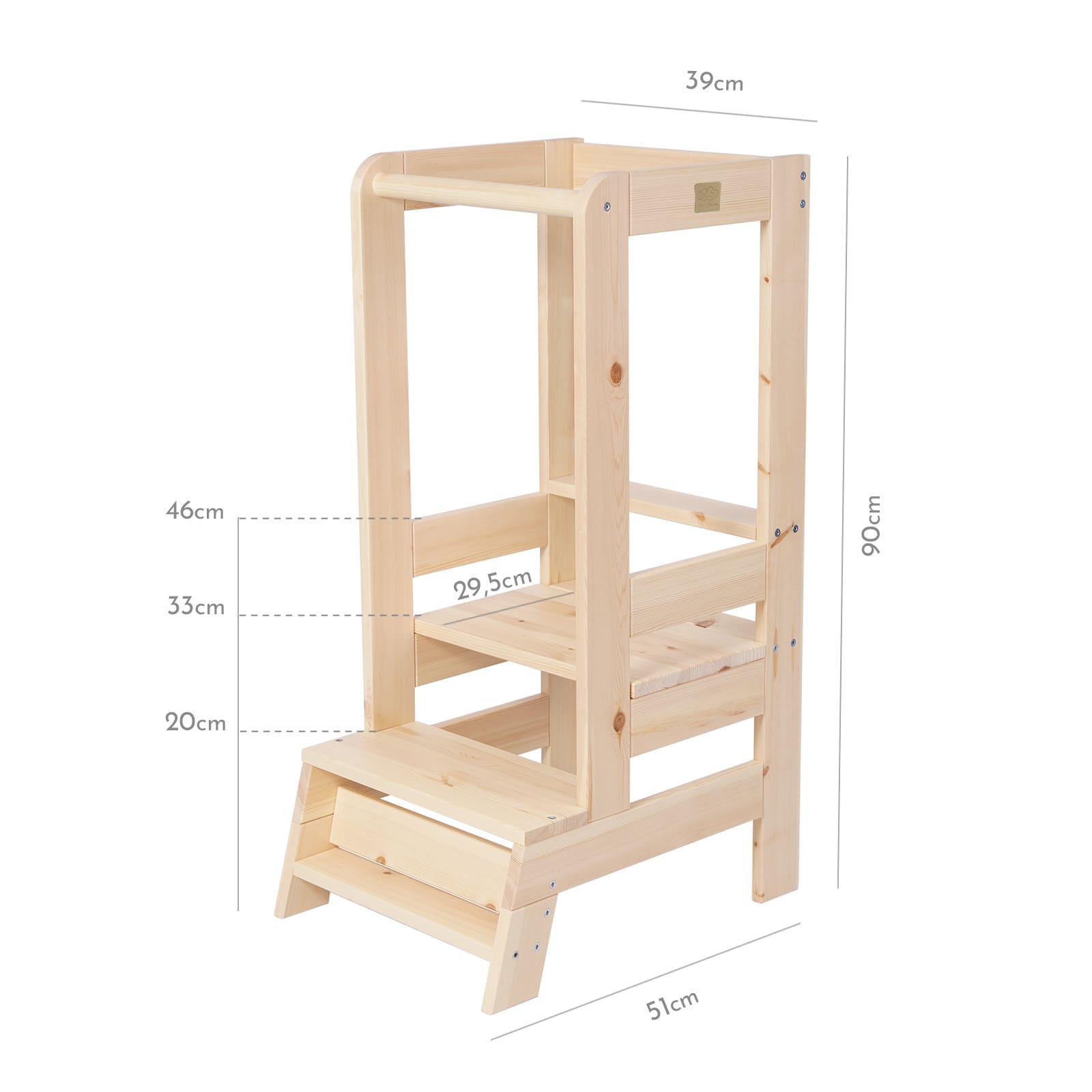 MeowBaby Wooden Kitchen Helper - Learning Tower For Kids