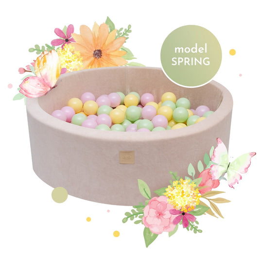 Luxury Velvet Round Ball Pit - Spring For Kids By MeowBaby - Stylemykid.com