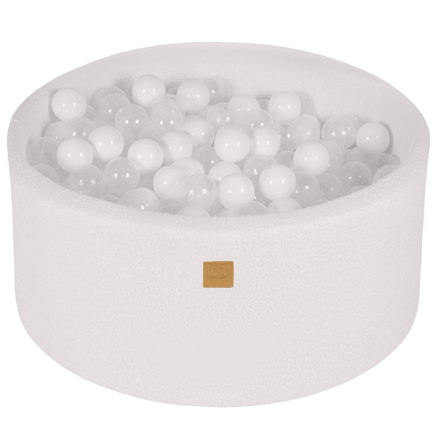 Luxury Boucle Round Ball Pit - White For Kids By MeowBaby - Stylemykid.com