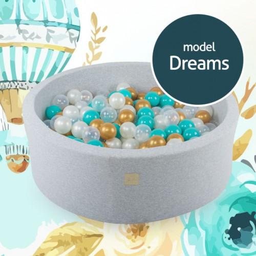 MeowBaby - Dreams - Luxury Round Ball Pit Set with 250 Balls - Kids Ball Pool - 90cm Diameter (UK and Europe Only) - Stylemykid.com