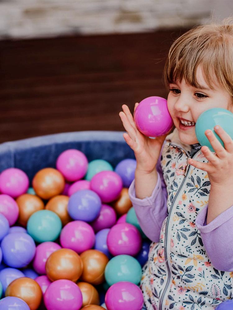 MeowBaby - Flower Velvet - Luxury Round Ball Pit Set with 250 Balls - Kids Ball Pool - 90cm Diameter (UK and Europe Only) - Stylemykid.com